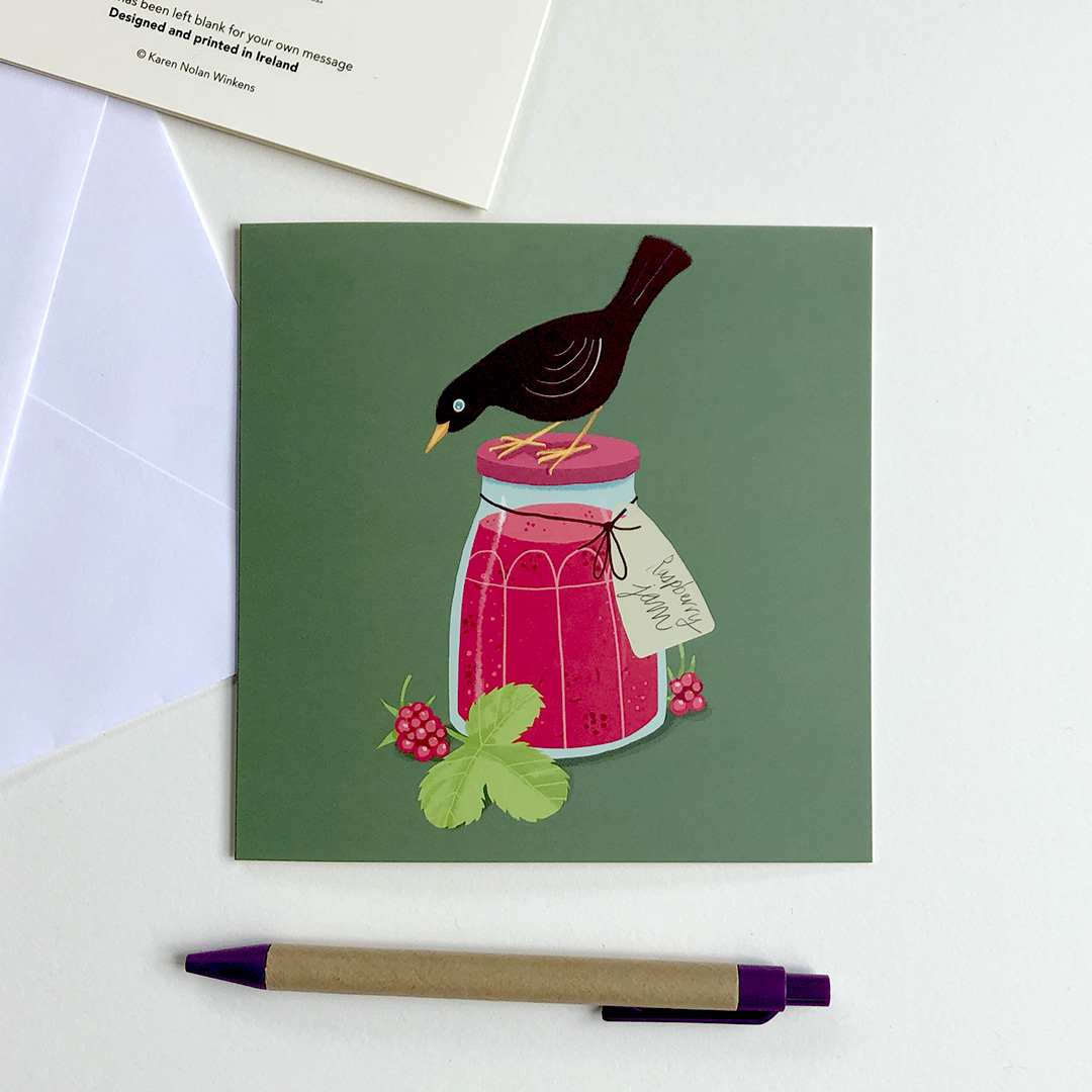 Illustrated Blackbird with RaspberryJam