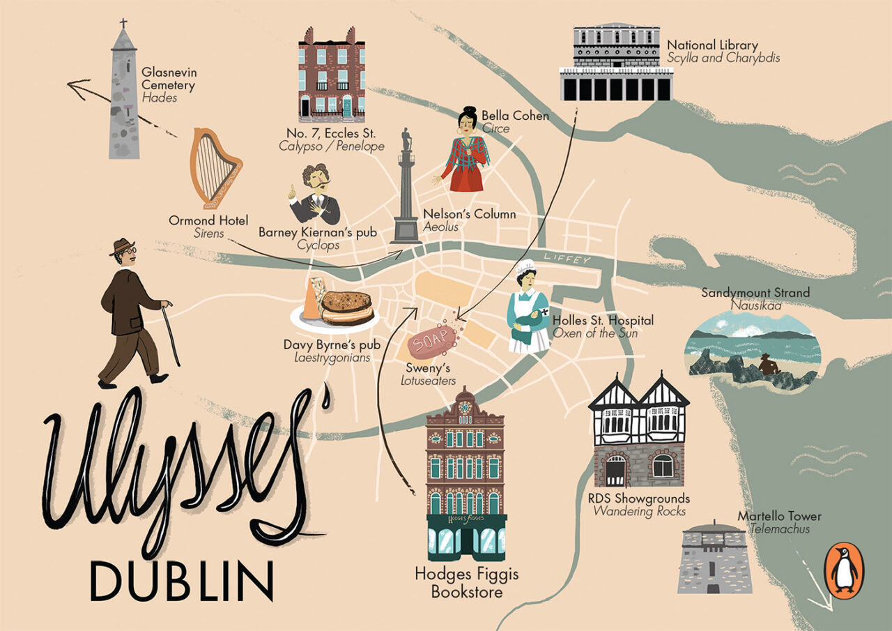 Ulysses_James Joyce_Dublin Map illustration