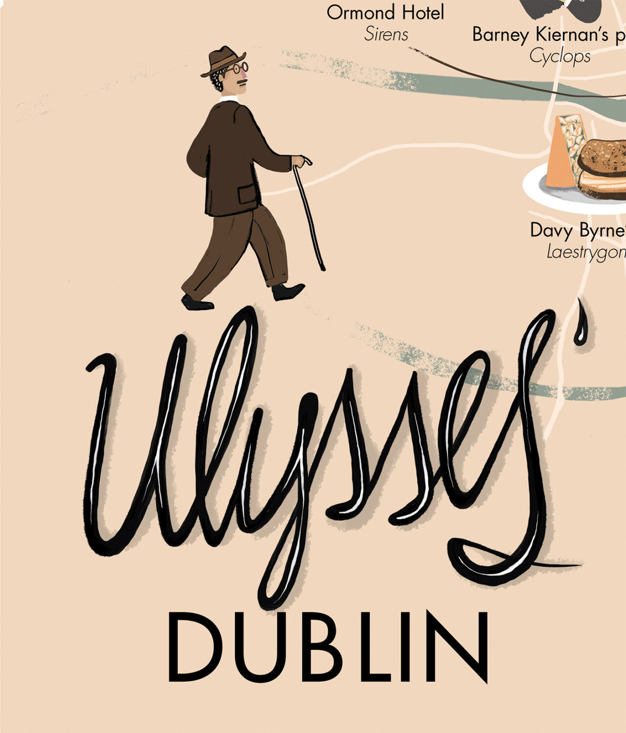 Ulysses Dublin handtype illustration